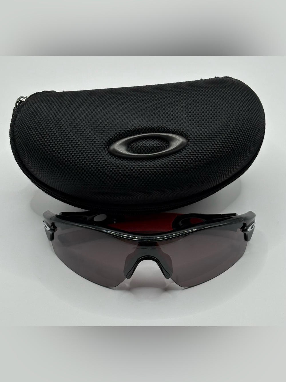 *Oakley Half Jacket 2.0 XL Polarized Sport Sunglasses Black Red w/ Hard Case*